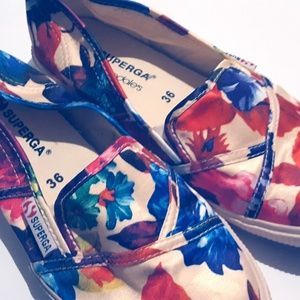 Bloomingdales Superga Floral slip on shoes